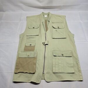 VTG‎ Safari Journalist Travel Cargo Hunting Vest Fishing Army Green Large Mesh